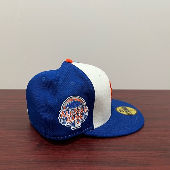 New Era, 59Fifty Fitted Hat, New York Mets, All Star Game, White, Blue & Orange - Picture 8 of 10